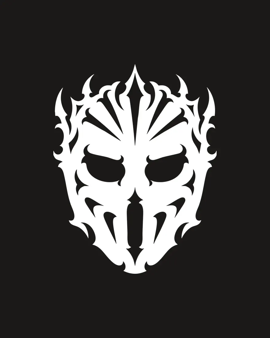 The Noxmortis mask motif, the building block of the pattern